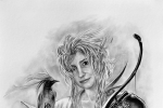 fantasy portrét kresba na přání