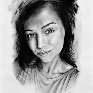 kresba portrét dívka obličej