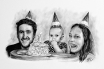 kresba rodinné oslavy