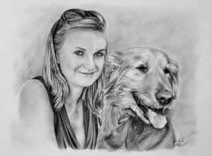 Portrét dívky se psem